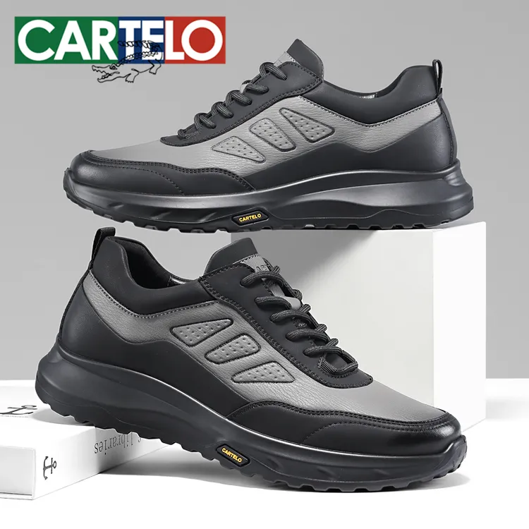 CARTELO/卡帝乐鳄鱼秋季新品休闲皮鞋男士软底百搭爸爸鞋休闲鞋