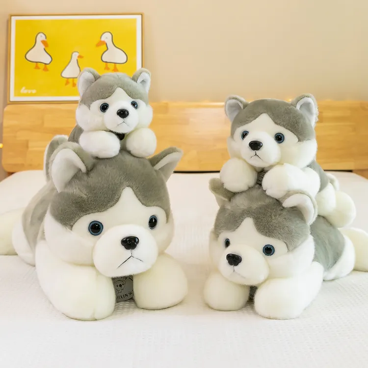 轻奢高档小狗公仔哈士奇毛绒玩具狗布娃娃玩偶儿童床上可爱男生款