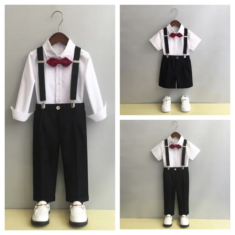 男童背带裤套装幼儿园毕业典礼儿童节演出礼服西装马甲套装生日服