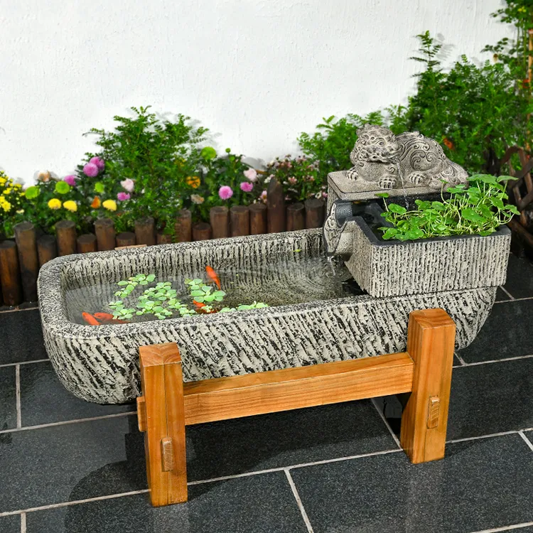 庭院流水摆件循环水户外室内水景观花园造景鱼池貔貅农村小院养鱼