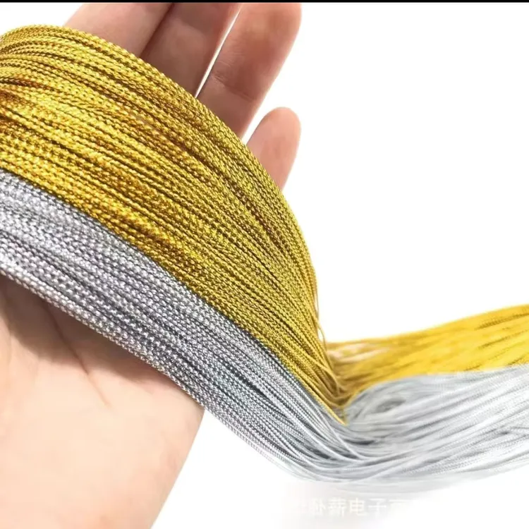 金丝无弹力号线1mm中国丝线编织吊牌彩色空心手工银线diy金线
