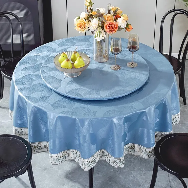 圆桌桌布防水防油免洗2025年新款酒店家用轻奢高级感圆桌餐桌台布