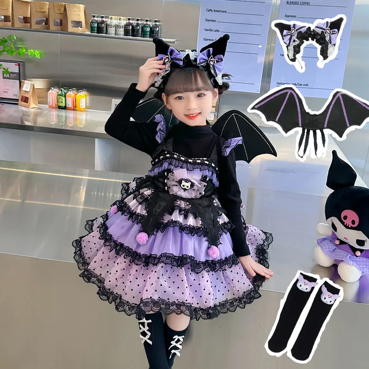 洛丽塔女童公主裙儿童COS服春秋装连衣裙万圣节衣服库洛米裙子TGW