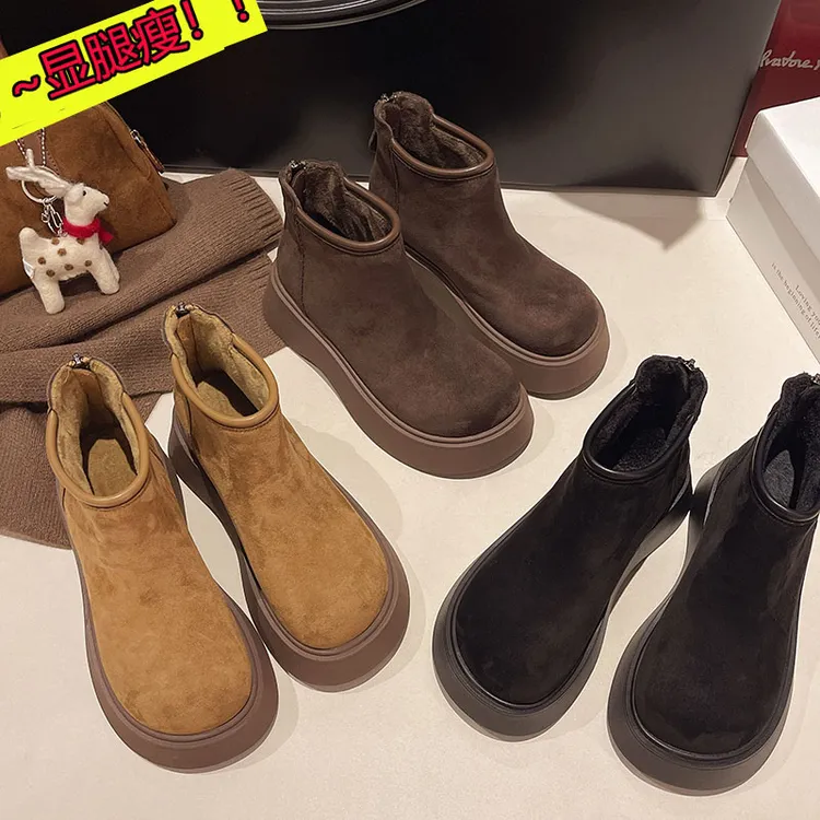 厚底勃肯短靴女2025年秋冬新款复古平底小短靴爆款百搭时尚瘦瘦靴