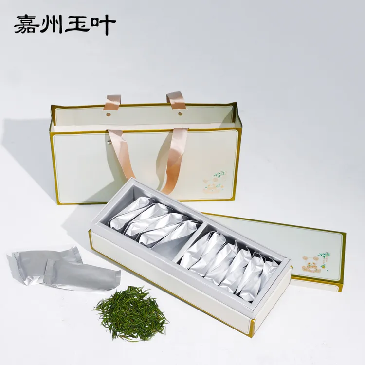 嘉州玉叶2022早春新茶四川峨眉明前头采独芽雀舌绿茶160g礼盒装