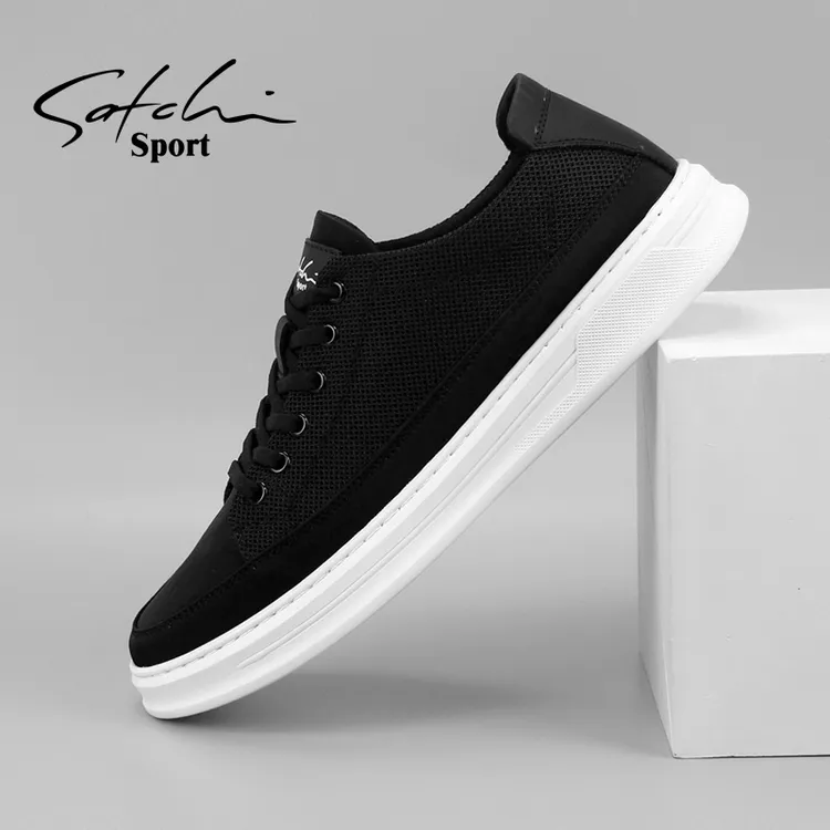 沙驰运动布鞋男鞋系带网面帆布鞋透气软底休闲鞋板鞋