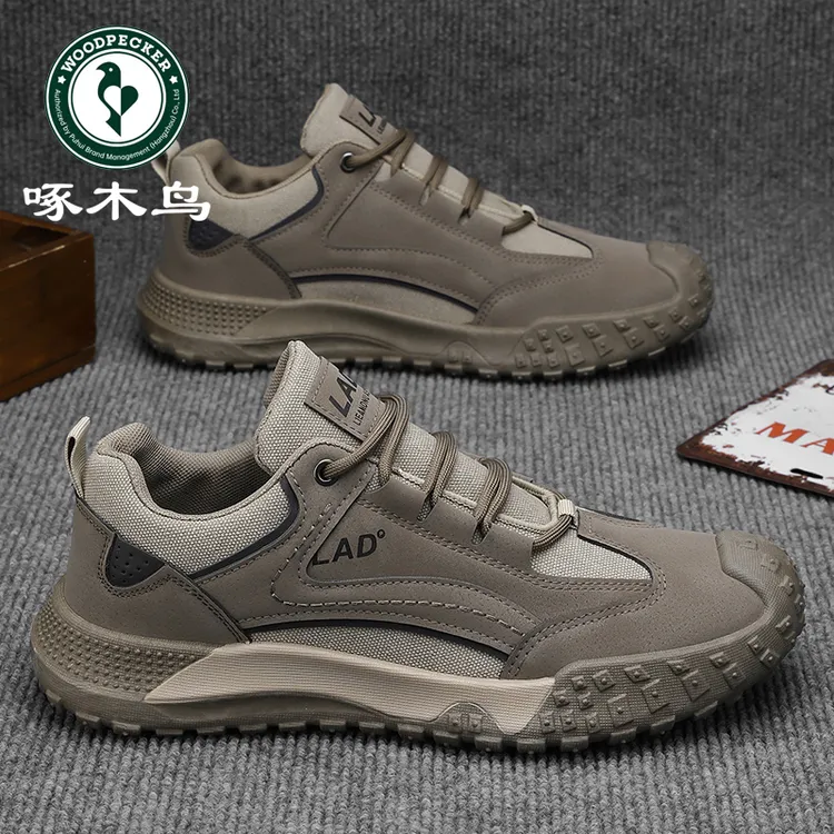 啄木鸟男鞋春夏潮流百搭户外休闲板鞋子男款工地干活劳保工装潮鞋