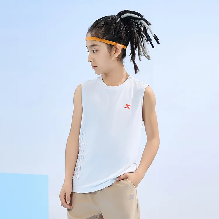 特步儿童中大童运动吸湿速干透气背心健身时尚童装675225099015
