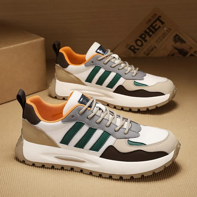 鞋子男鞋夏季新款透气网面男士运动休闲鞋厚底阿甘德训潮鞋旅游鞋