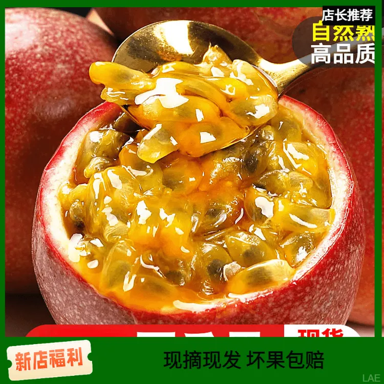 云南新鲜鲜百香果当季果饱满多汁酸爽可口纯紫色百香果树上熟产地