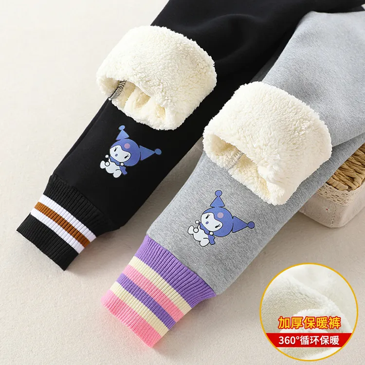 女童加绒裤子秋冬洋气儿童外穿加厚打底裤冬季女宝宝一体绒保暖裤