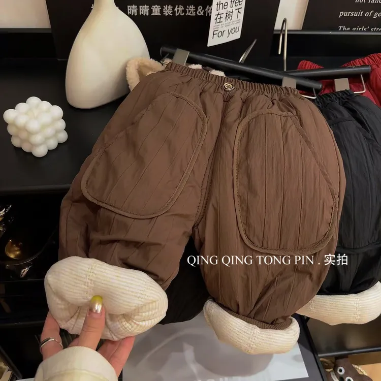 儿童棉裤加厚男童加绒加厚冬棉裤韩版女童宝宝保暖裤外穿加厚棉裤