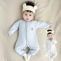 宝宝衣服纯棉连体衣婴儿衣服春秋长袖开扣爬服新生儿0-3个月哈衣
