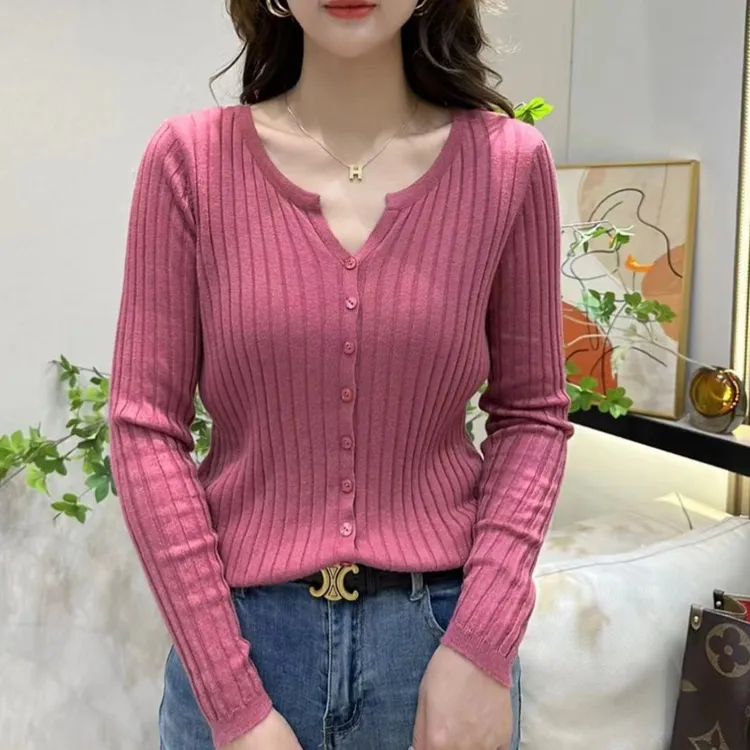 2025春秋新款百搭针织开衫外套女款披肩外搭打底洋气外穿毛衣上衣