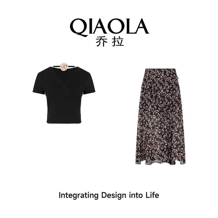 QIAOLA/乔拉【夏梦花墙】夏季新款针织气质百搭时尚流行套装预售