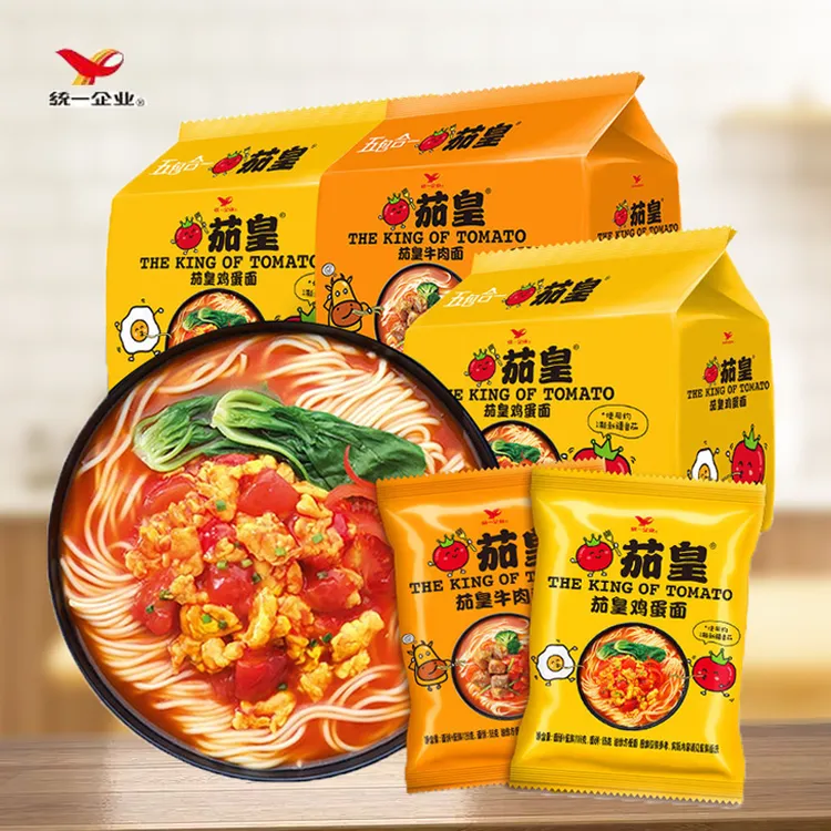统一茄皇方便泡面番茄牛肉面鸡蛋面袋装拉面夜宵宿舍懒人速食整箱
