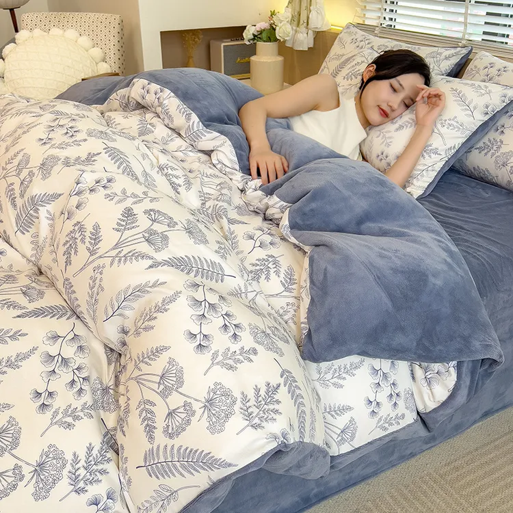 牛奶绒被套单件150x200x220cm秋冬季珊瑚绒加厚双面绒被罩套冬天