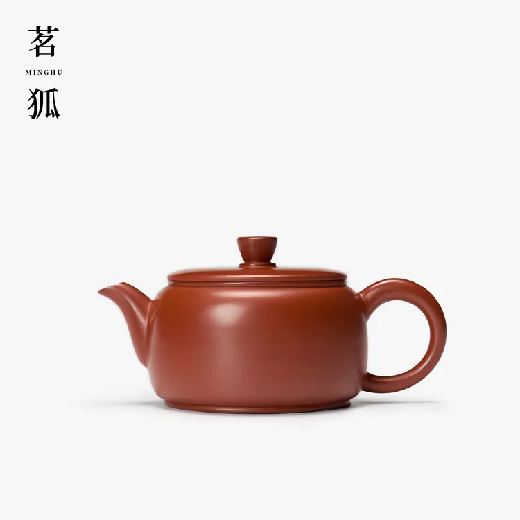 【吴炫杰·汉瓦】朱泥潮州手拉壶 全手工土水工艺大口盖实用茶具器具