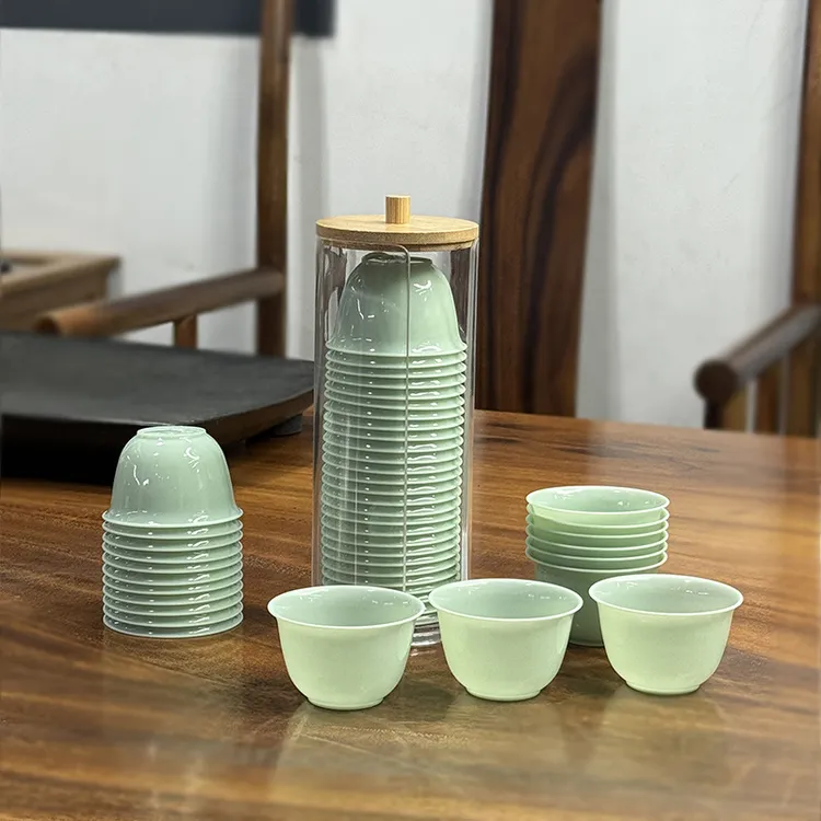 一次性茶杯高颜值玻璃高档功夫茶中式品茗杯加厚防烫高端便携家用商品图