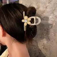 思朵 非金属亚克力发饰 简约花朵抓夹女后脑勺盘发鲨鱼夹网红发饰