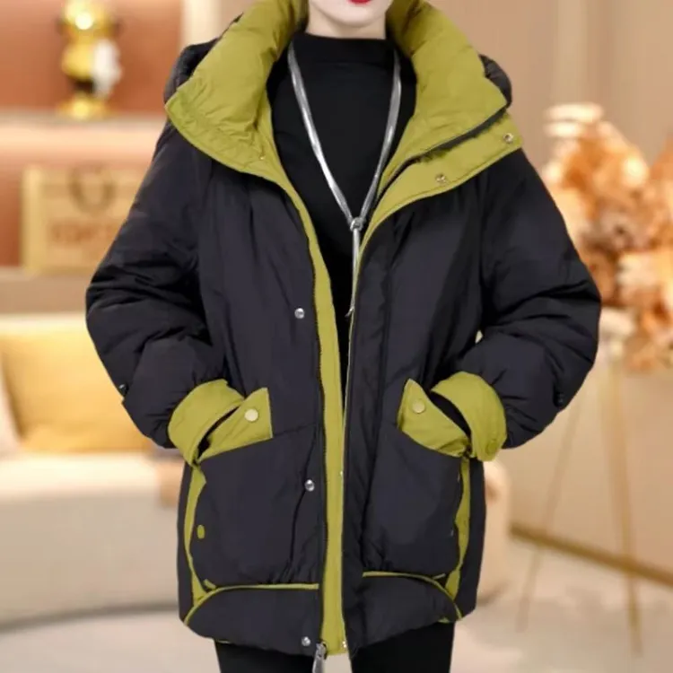 高档棉衣2025外套加厚棉服宽松冬季宽松显瘦新款拼色时尚保暖短款