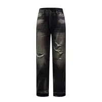 SEASONMARK【双11】新款潮流破洞时尚牛仔裤休闲百搭简约情侣长裤