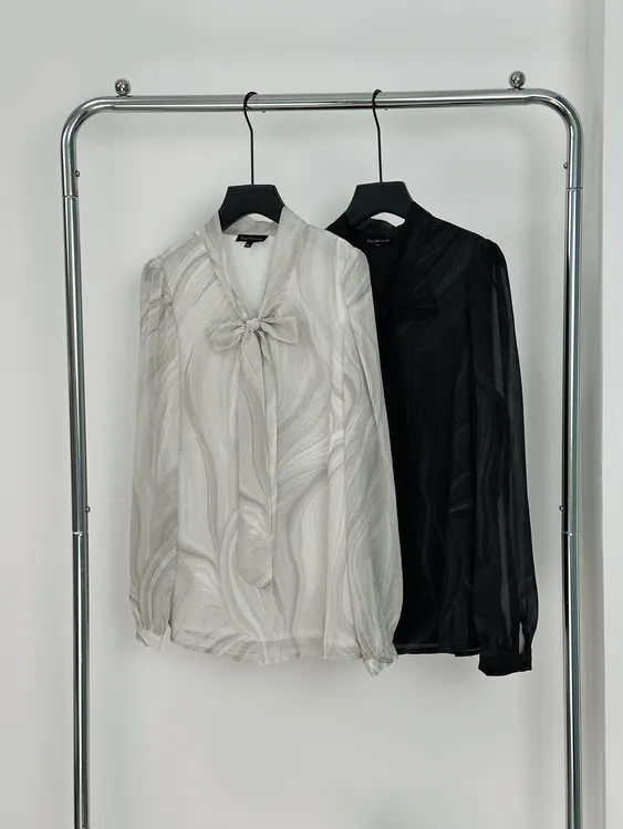 2024秋季高级职业白衬衫长袖领结款百搭精致