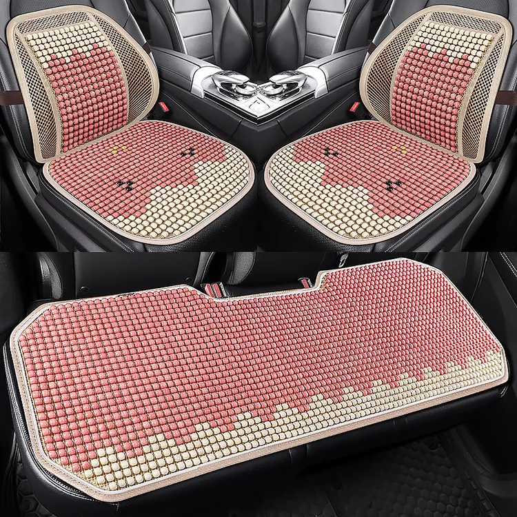 汽车坐垫木珠夏季凉垫单片卡通凉席四季通用透气夏天后排座垫女士