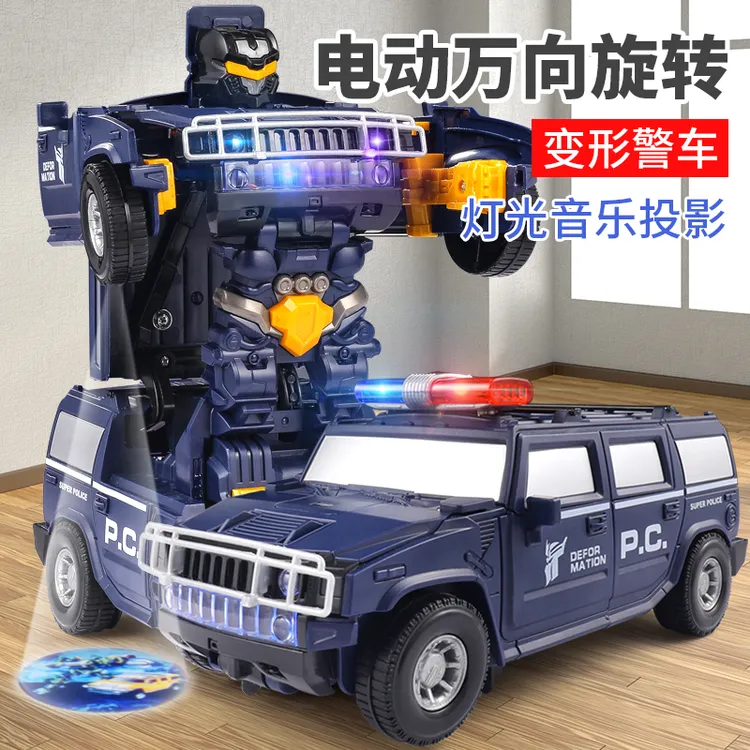 电动跳舞变形旋转万向汽车男孩玩具儿童益智小孩子音乐声光小汽车