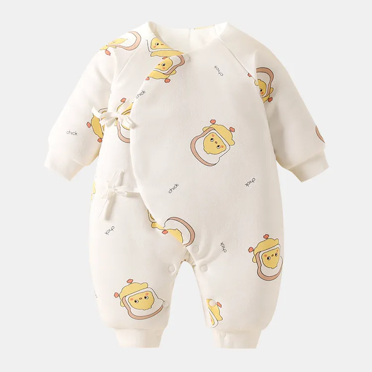 新生儿衣服无骨婴儿夹棉蝴蝶衣秋冬新生儿衣服宝宝连体哈衣棉服
