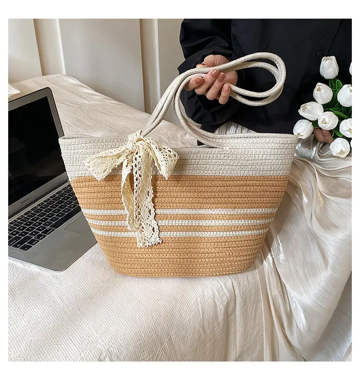 编织网红夏季夏天小众韩版编织包包草编包包小清新百搭单肩休闲女