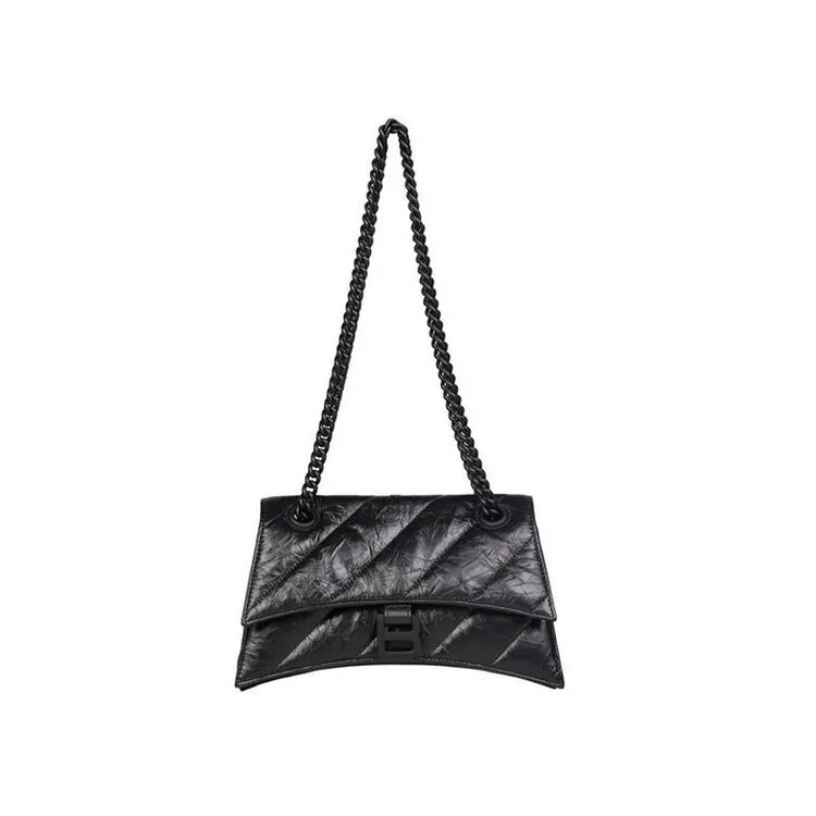 Balenciaga/巴黎世家哑光B徽标金属配件压纹小牛皮链条斜挎单肩包