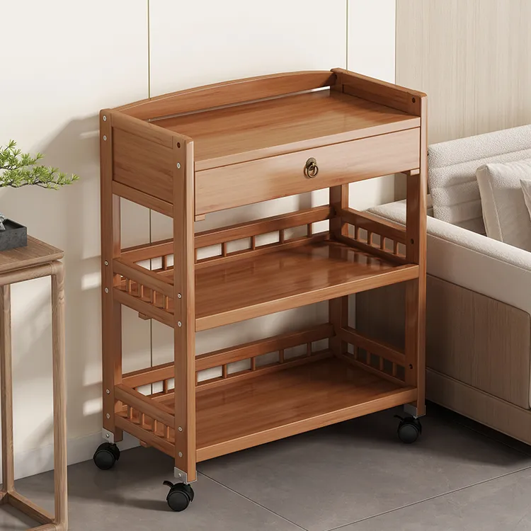 茶水架可移动小茶几多功能新中式棋牌室边角桌餐边柜储物柜置物架