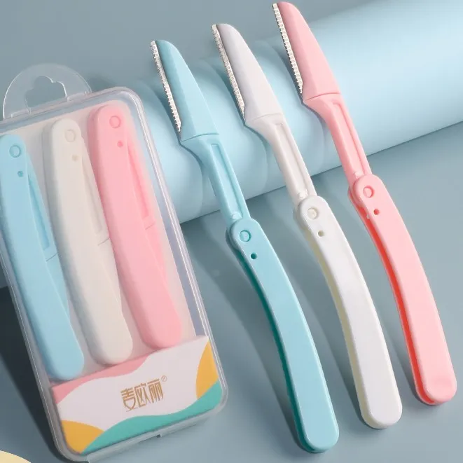 安全便携可折叠式防刮网型不伤肤微距锋利修眉刮眉刀神器剃毛刮毛