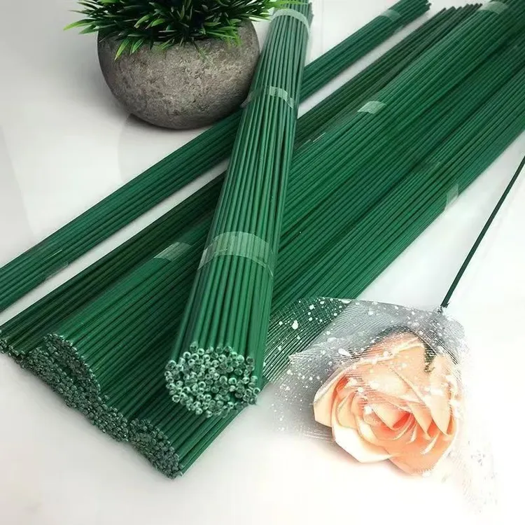 加厚2号批发胶带玫瑰花塑料花杆手作花绿色铁丝材料套装DIY材料商品图