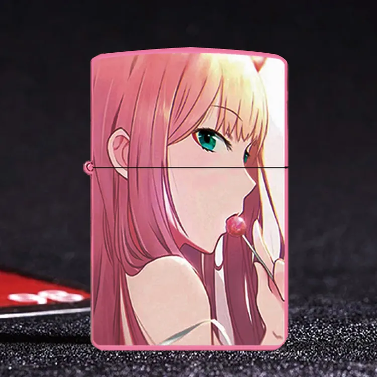 可爱卡通动漫网红款创意煤油砂轮打火机二次元高颜值火机个性礼物