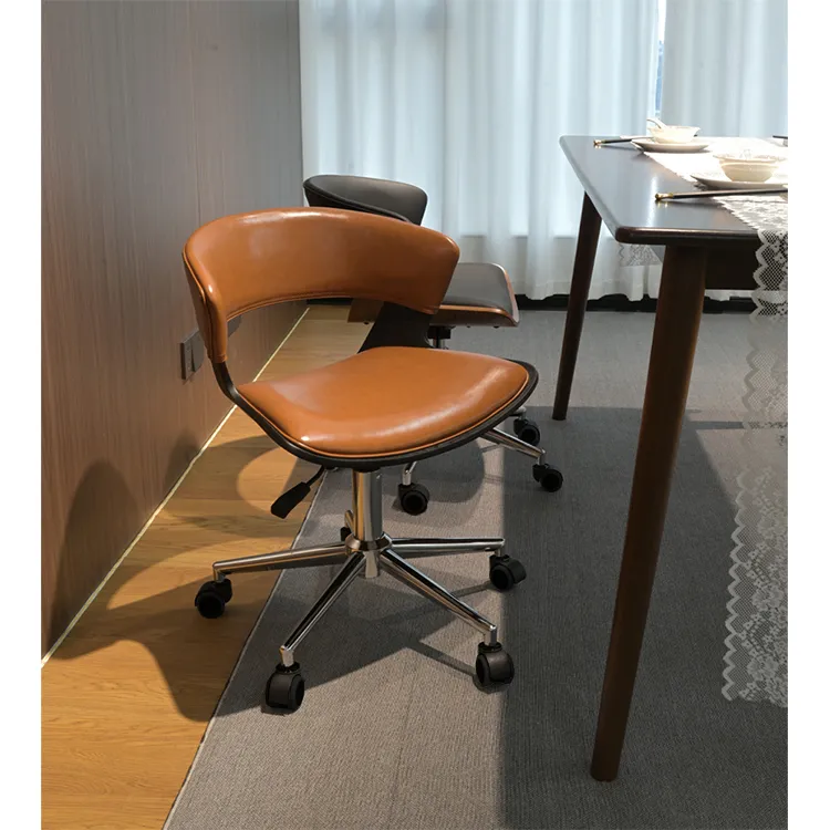 聚力轻奢电脑椅家用实木板百搭场景书房久坐不累会议椅转椅可升降