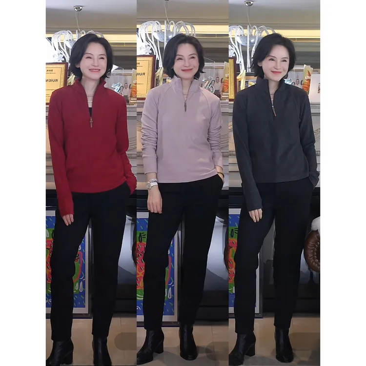 我是摩羯 华绒户外运动衣 3A级抑菌休闲半开襟拉链宽松保暖卫衣