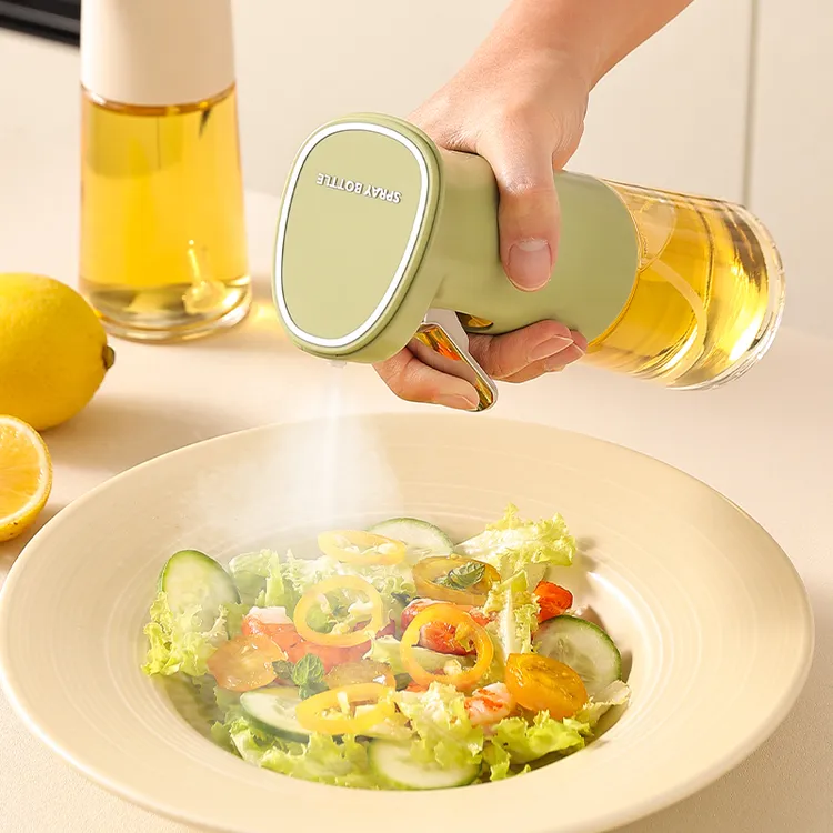 升级雾化喷油瓶按压式雾状空气炸锅专用工具喷油壶食品级玻璃油罐