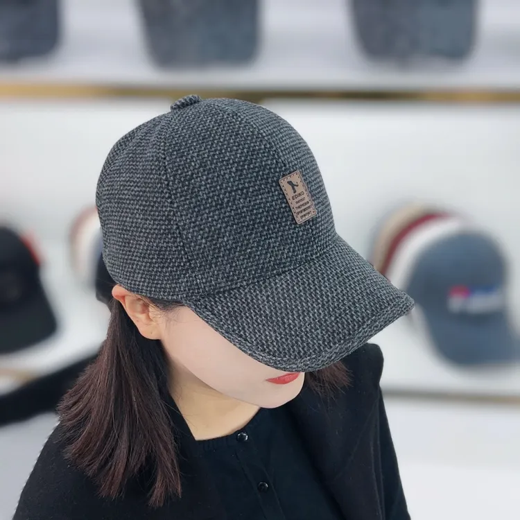 新款防寒保暖帽加绒加厚防风护耳帽休闲时尚中老年百搭秋冬棒球帽