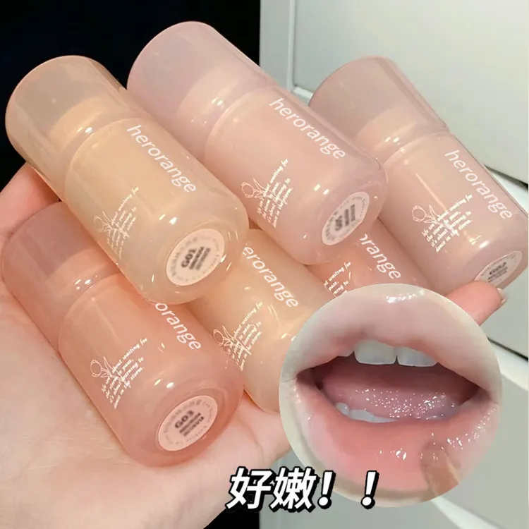 嫩嘟嘟镜面水光唇釉大冰桶唇部精华成膜不易粘杯掉色纯欲显白学生
