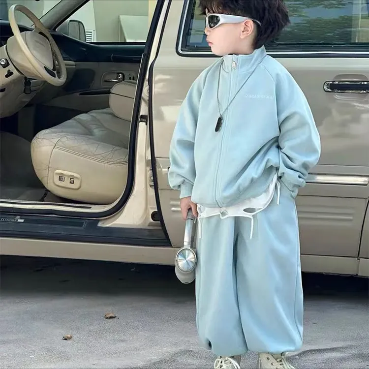 儿童运动套装2025春秋新款韩版洋气卫衣外套男女童春季卫裤俩件套