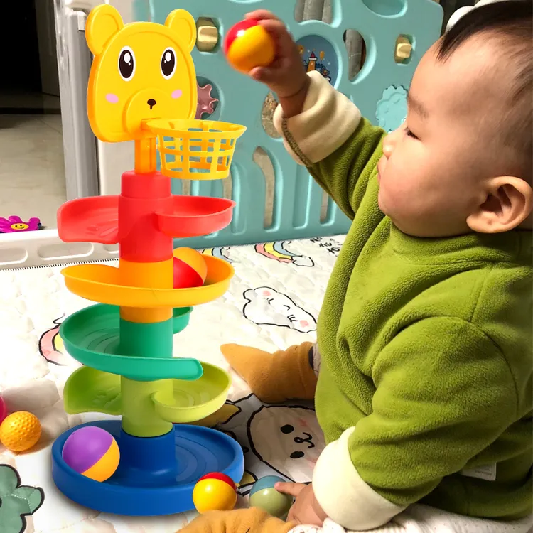 婴儿玩具6个月以上益智早教叠叠投篮轨道球转转乐宝宝0一1岁玩具