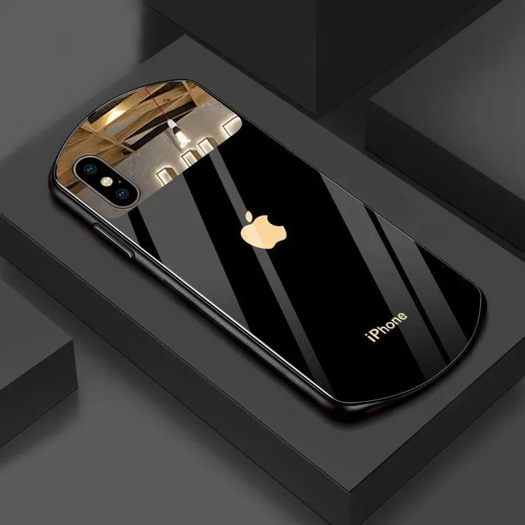 苹果XSmax手机壳iPhoneXS椭圆形苹果X镜面玻璃XR防摔苹果11网红款