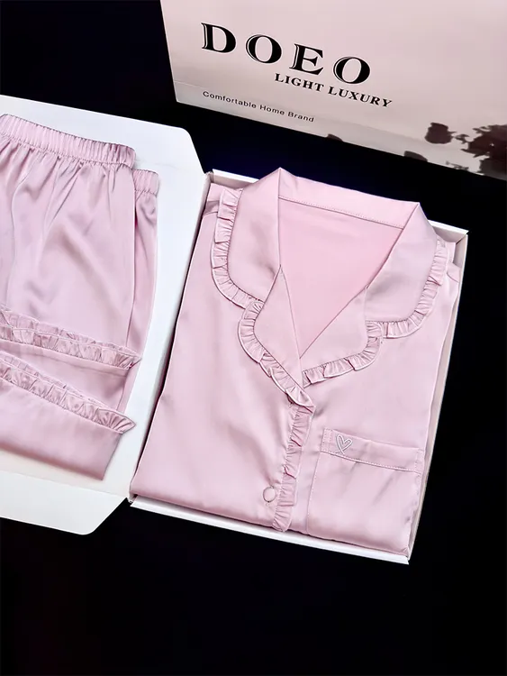 法式真丝睡衣套装女夏季薄款短袖短裤高级感2024新款桑蚕丝家居服