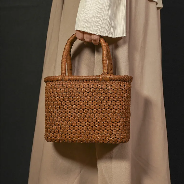 【藤职人非遗藤包】野生葡萄藤包·纯手工编织包·3厘六角花小手提包