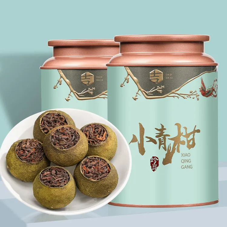 新会小青柑茶叶正宗陈皮10年普洱熟茶浓香型柑普小柑橘罐装送礼