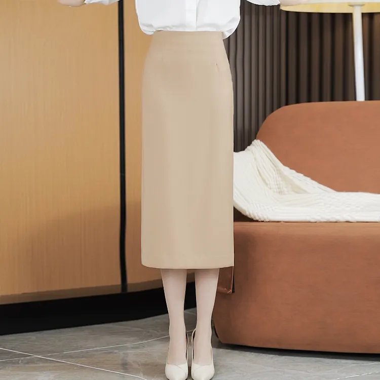 时尚百搭显瘦高腰中长款气质西装半身裙女春季一步裙包臀裙22189