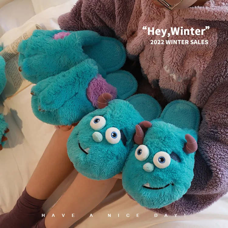 棉拖鞋家用防滑棉拖冬季可爱棉拖鞋爆款加绒加厚情侣保暖棉拖鞋女