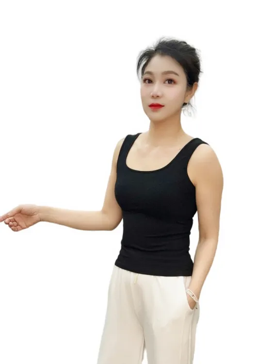 美背修身吊带背心女士弹力透气休闲显瘦遮肚子内衣女款百搭无袖女